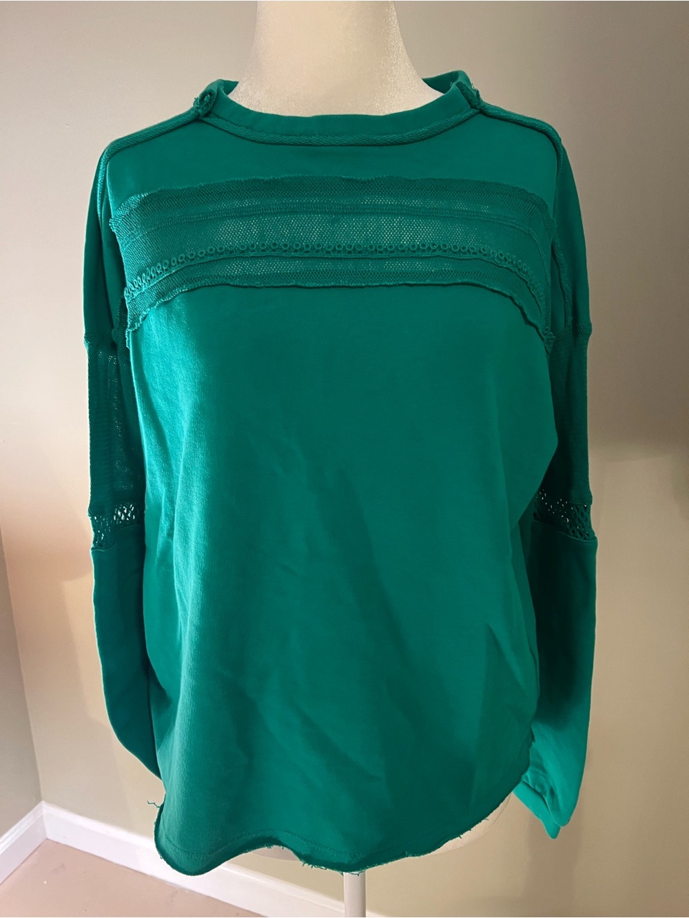 True Craft Teal Green Long Sleeve‎ Knit Pullover